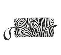 Trousse de maquillage imprimée zèbre, trousse de maquillage durable, sac de voyage, cadeaux essentiels pour femmes et hommes, blanc, Taille unique