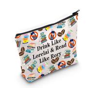 Trousse de maquillage inspirée de l'émission télévisée Luke's Diner avec inscription « Drink Like Read Like Rory », Buvez comme