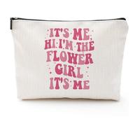 Trousse de maquillage « It's Me Hi I'm The Flower Girl It's Me » - Cadeau de demoiselle d'honneur pour femme - Trousse de maquillage pour enterrement de vie de jeune fille, It's Me Hi I'm The Flower