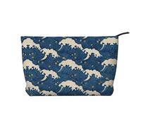 Trousse de maquillage japonaise Ukiyo-e en velours côtelé avec fermeture éclair pour voyage, articles de toilette et utilisation quotidienne