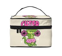 Trousse de Maquillage Jaune Cheer The Crocodile, Trousse de Toilette pour Femme, Trousse de Toilette de Voyage, Trousse de Maquillage, Organisateur de Maquillage, Grande Trousse de Maquillage