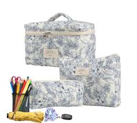 Trousse De Maquillage Jubepk | Trousse De Toilette | Pochette Cosmétique De Voyage | Organisateur De Toilette À Fleurs 19x6x8cm À 25x16x16cm avec De Motifs Floraux pour Ranger Vos Articles De Ma