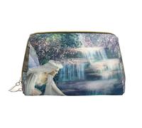 Trousse de maquillage Lake Fairy en cuir de haute qualité pour la maison et les voyages, blanc, Taille unique