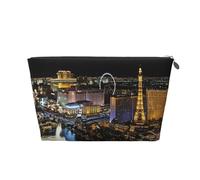 Trousse de maquillage Las Vegas avec impression vue nocturne pour sac à main, organiseur de maquillage pour sac à main, pochette de beauté étanche pour femmes et filles, Argenté., Taille unique