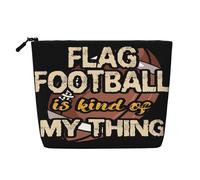 Trousse de Maquillage « Le Flag Football, C'est Mon Truc » - Pochette de Voyage en Imitation Chanvre, Organiseur de Produits de Toilette, Porte-Monnaie avec Fermeture éclair