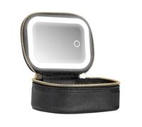 Trousse de maquillage LED - 15 x 12 x 7 cm, modes d'éclairage portables, étui rechargeable par USB de grande capacité | Séparateurs réglables pour voyage professionnel, train, fête de piscine pour