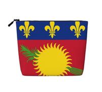 Trousse de maquillage légère en faux lin avec drapeau de la Guadeloupe