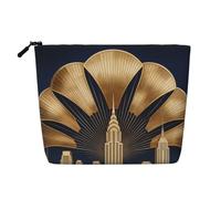 Trousse de maquillage légère en faux lin pour fan d'art déco