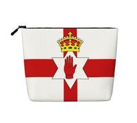 Trousse de maquillage légère en imitation lin avec drapeau de l'Irlande du Nord