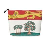 Trousse de maquillage légère en imitation lin Motif drapeau de l'Île-du-Prince-Édouard