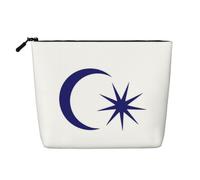 Trousse de maquillage légère en imitation lin Motif drapeau du sultan de Johor