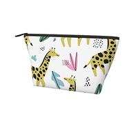 Trousse de Maquillage légère pour Femme avec imprimé léopard Girafe drôle, Sac cosmétique de Voyage Amusant avec Fermeture éclair Durable pour Bureau, école, collège.