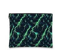 Trousse de maquillage Lightning pour femme, organiseur portable en toile avec fermeture éclair, essentiels de voyage pour l'automne et l'hiver, Noir , 7x9 Inch, Foudre