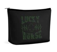 Trousse de Maquillage LuckyClover Heartbeat, Trousse de Voyage Portable, Grande Pochette zippée, Sac de Rangement en Cuir PU, Trousse de Toilette, Style, 202403273