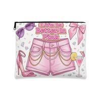 Trousse de maquillage ludique et chic, Peach Life Is Better dans une trousse de maquillage pour femme, organiseur portable en toile avec fermeture éclair, trousse de toilette de voyage d'été, pêche