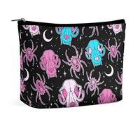 Trousse de Maquillage Magic Spider Skull Halloween en Cuir PU imperméable à l'eau pour Sac à Main/Trousse de Maquillage/Trousse de Toilette Bling coloré Portable Trousse de Maquillage de Voyage pour