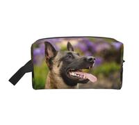 Trousse de Maquillage, Malinois Belge Animaux Chiens Malinois Belge Trousse de Cosmétique de Voyage Trousse de Toilette Organisateur de Pochette de Maquillage Portable