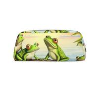 Trousse de Maquillage « Many Frogs Sing on The Branches », Trousse de Toilette de Voyage, Grande Trousse à Crayons pour Femmes et Hommes, Porte-Monnaie en Cuir avec Fermeture éclair.