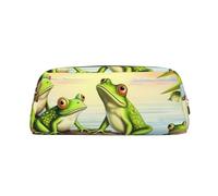 Trousse de Maquillage « Many Frogs Sing on The Branches », Trousse de Toilette de Voyage, Grande Trousse à Crayons pour Femmes et Hommes, Porte-Monnaie en Cuir avec Fermeture éclair.