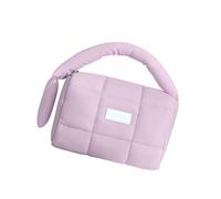 Trousse de maquillage matelassée avec poignée - Spacieuse - En nylon - Organisée pour femmes et filles - Trousse de maquillage zippée avec poignée, violet, Beauté de masse