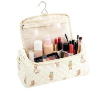 Trousse de maquillage matelassée, sac de voyage avec crochet, étui de voyage matelassé pour brosse à lisser, articles de toilette en fer plat, cosmétiques, salle de bain, toilettes, salle de