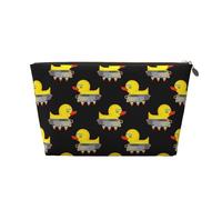 Trousse de maquillage mécanique en forme de canard, trousse de maquillage de voyage, trousse de maquillage pour femme, trousse de maquillage en cuir, jolie trousse, or, Una talla