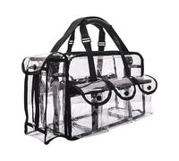Trousse de Maquillage Men's Women's Cosmetic Bag Transparent Waterproof Large-Capacity Lipstick Toiletries Skin Care Products Organizer Makeup pour Femme(Black)
