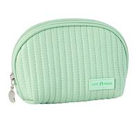 Trousse de Maquillage Mignonne, Mini Trousse à cosmétiques for Femmes, Petite Trousse de beauté matelassée, Pochette zippée Pratique for Les Essentiels du Quotidien(Light Green)