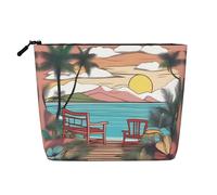 Trousse de Maquillage monocouche Aspect Lin avec Fermeture éclair Travel Bliss pour répondre à Vos Besoins Quotidiens ou de Voyage