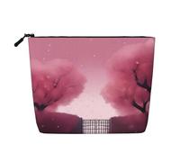 Trousse de Maquillage monocouche Aspect Lin Romantic Vibes avec Fermeture éclair pour répondre à Vos Besoins Quotidiens ou de Voyage