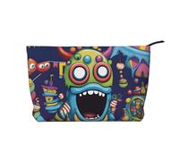 Trousse de Maquillage MonsterMash en Velours côtelé avec Doublure Robuste pour Les Voyages et l'utilisation Quotidienne