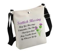 Trousse de maquillage motif chardon écossais - Cadeau de bénédiction - May Yer Blessings Outnumber The Thistle That Grow - Pochette de voyage à fermeture éclair, Scottishbag