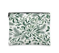 Trousse de maquillage motif gui botanique d'hiver 17,8 x 22,9 cm