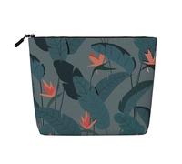 Trousse de Maquillage Motif Oiseau de Paradis, Grande capacité, pour Femme, imperméable, Simple épaisseur, Imitation Chanvre, Portable, avec Fermeture éclair