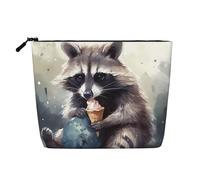 Trousse de Maquillage Motif ratons laveurs mangeurs de Glaces, Grande capacité, pour Femme, imperméable, Simple épaisseur, Imitation Chanvre, Portable, avec Fermeture éclair