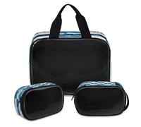 Trousse de maquillage motif zèbre mignon pour homme et femme, trousse de toilette translucide, trousse de douche, 3 pièces, articles de toilette de voyage, organisateur de cosmétiques, couleur, XL,