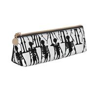 Trousse de maquillage multifonction avec motif tête de mort et tête de mort - Noir