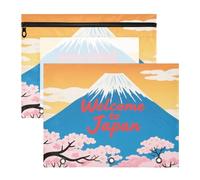 Trousse de maquillage multifonction pour classeur à 3 anneaux - Lot de 2 - Pour enseignant - Rentrée scolaire - Bienvenue au Japon - Culture paysagère