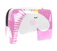 Trousse de maquillage mystérieuse silhouette licorne violette avec fermeture éclair pour femmes et filles, Multicolore 08, 18.5x7.5x13cm/7.3x3x5.1in, Trousse de beauté