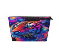 Trousse de Maquillage Neon Tiger Galaxy (1) - Trousse de Toilette, Pochette cosmétique de Voyage pour Femme - 17,8 x 6,1 x 12,7 cm