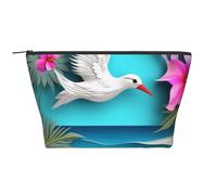 Trousse de maquillage noire et blanche avec imprimé de golf trapézoïdal, organiseur de voyage élégant pour beauté et cadeaux pour femmes et filles, Hawaii Beach Hibiscus, Taille unique, Trousse de