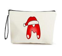 Trousse De Maquillage Nouveau thème de Cadeau de NoëlTrousse de Maquillage pour femmeTrousse à cosmétiquesTrousse de Toilette de voyagePorte-pinceauAnniversaire pour femmeElle (Light Gray, A)