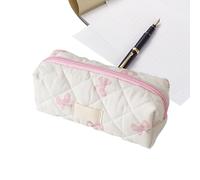 Trousse de maquillage - Organisateur de sacs à stylos | Organisateur de papeterie Trousse esthétique couleur crème Grande capacité Grande capacité avec design de sac de rangement, rose, Voir la