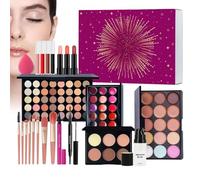 Trousse De Maquillage | Palette de Fard à Paupières Rouge à Lèvres Pinceau Visage - Coffret De Brillant À Lèvres - pour Femmes Filles Adolescents Débutants Anniversaire Noël Épouse Fête des Mères
