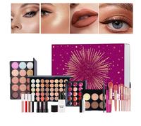 Trousse De Maquillage | Palette De Fards À Paupières Rouge À Lèvres Et Pinceau - Set Complet De Maquillage Pour Femmes | Pour Filles, Adolescents, Cadeau Noël, Épouse, Fête Des