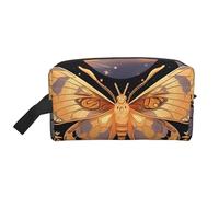 Trousse de Maquillage Papillon et Lune pour Femme, Trousse de Maquillage à Fleurs Ethniques, Trousse de Toilette Portable, Pochette de Rangement, Accessoires de Voyage, Cadeau