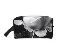 Trousse de maquillage patriotique du 4 juillet avec drapeau américain pour femme - Trousse de toilette de voyage de grande capacité avec poignée, Rose monochrome, Taille unique, Trousse de maquillage
