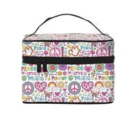 Trousse de maquillage Peace Love And Dove Flower Power, jolie trousse de maquillage pour femme, trousse de toilette personnelle, grande trousse de maquillage de voyage