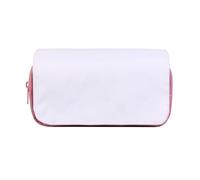 Trousse de maquillage personnalisable avec transfert thermique et broderie - Tissu blanc vierge pour bricolage, cadeau, ou marque d'entreprise