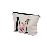 Trousse de Maquillage Personnalisée A-Z, Pochette à Maquillage avec Lettres, Sac De CosméTiques Cadeaux, Personnalisée Sac Cosmétique A-Z Makeup Bag pour Femme Maman Soeur Amie Mariée Demoiselle (M)